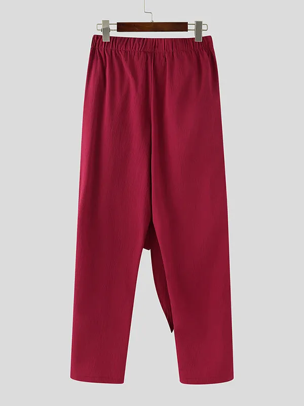 Mens Solid Color Irregular Pleated Long Pant SKUK99771 sold by Incerunmen product image thumbnail 5