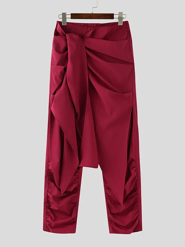 Mens Solid Color Irregular Pleated Long Pant SKUK99771 sold by Incerunmen product image thumbnail 4