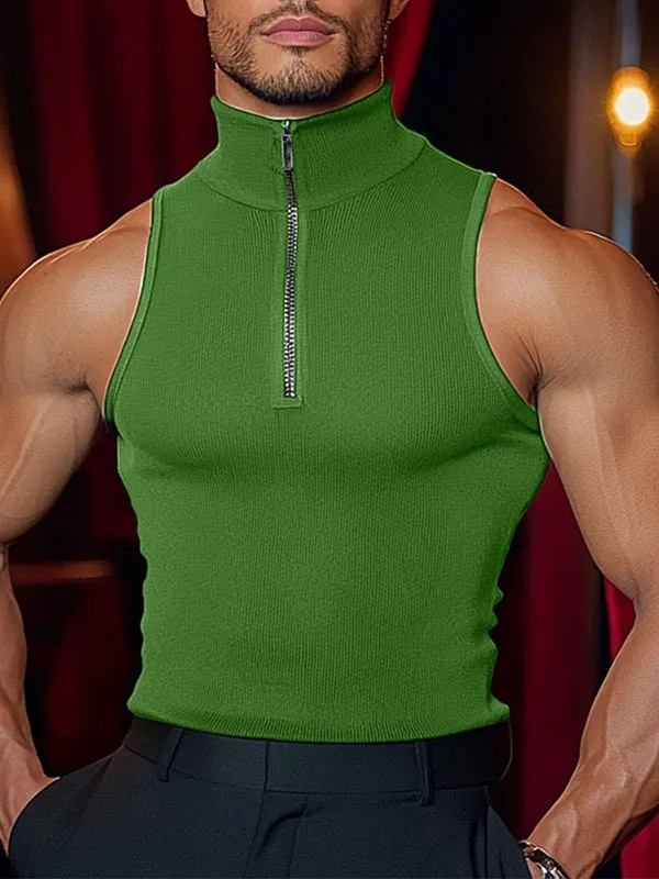 Mens Solid Color Zipper Textured Tank SKUL03646 sold by Incerunmen product image thumbnail 3