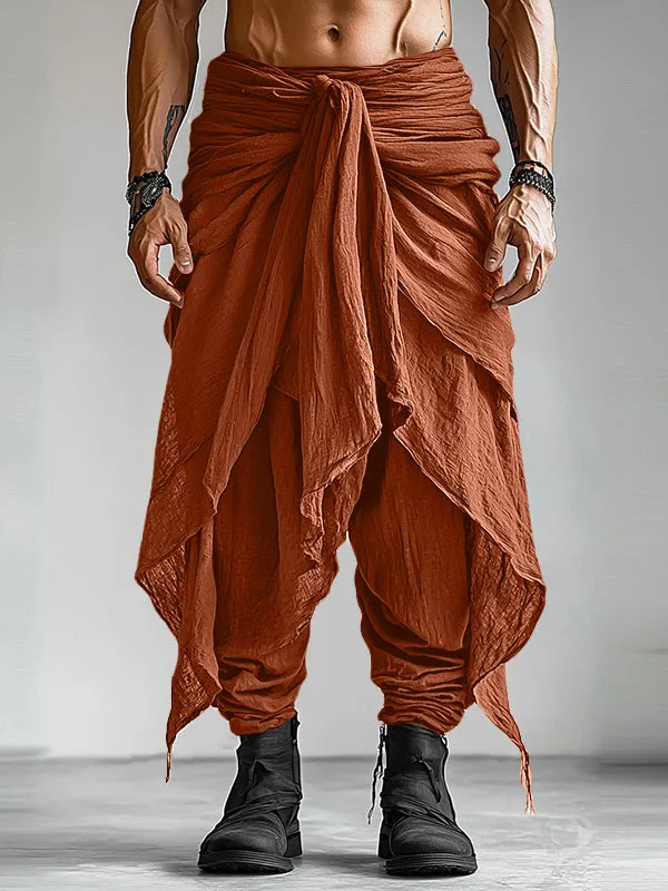 Mens Solid Color Asymmetrical Textured Ruched Pant SKUK99769 sold by Incerunmen product image thumbnail 3