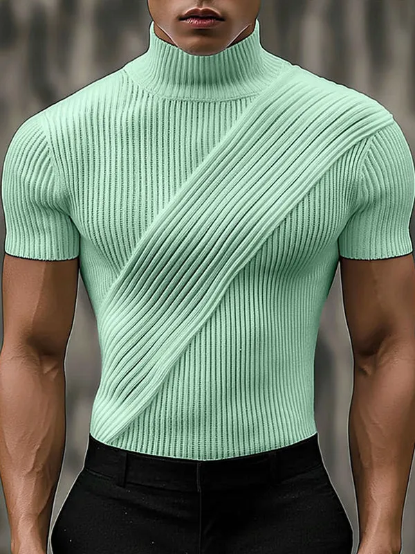 Mens Solid Textured Short Sleeve T-Shirt SKUL04390 sold by Incerunmen product image thumbnail 2