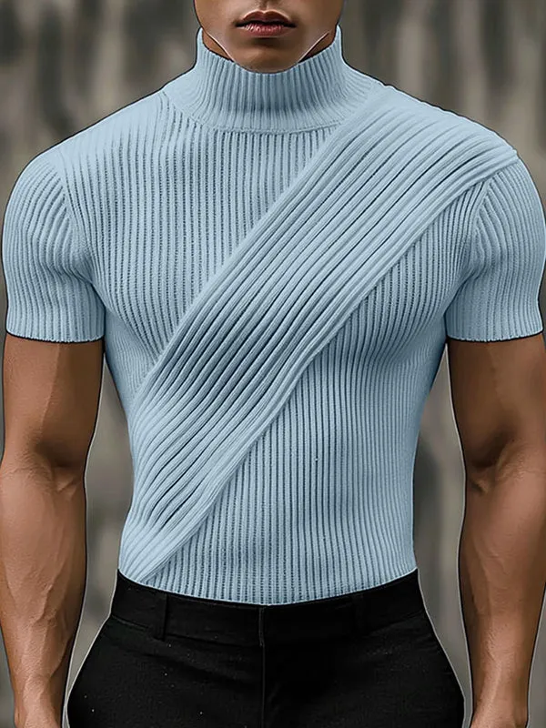 Mens Solid Textured Short Sleeve T-Shirt SKUL04390 sold by Incerunmen product image thumbnail 3