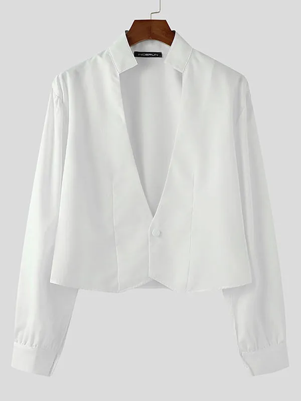 Mens Solid Color Deep V-Neck Long Sleeve Shirt SKUL01320 sold by Incerunmen product image thumbnail 4