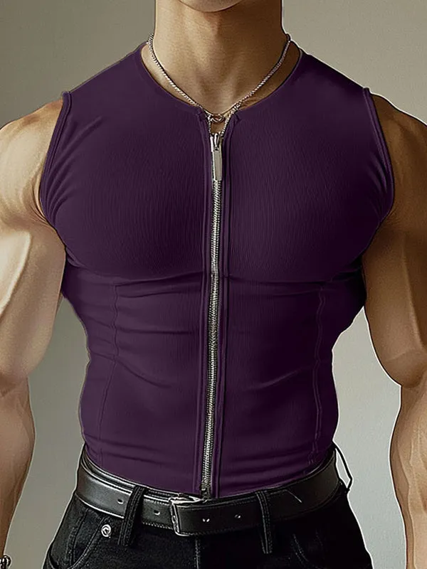 Mens Solid Textured Casual Tank SKUL01330 sold by Incerunmen product image thumbnail 2