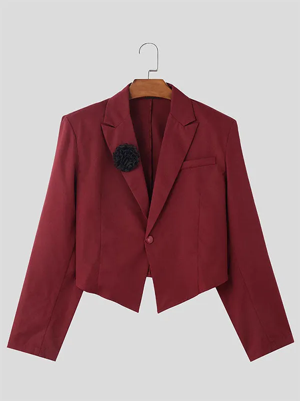 Mens 3D Floral Patchwork Cropped Long Sleeve Blazer SKUL02389 sold by Incerunmen product image thumbnail 4