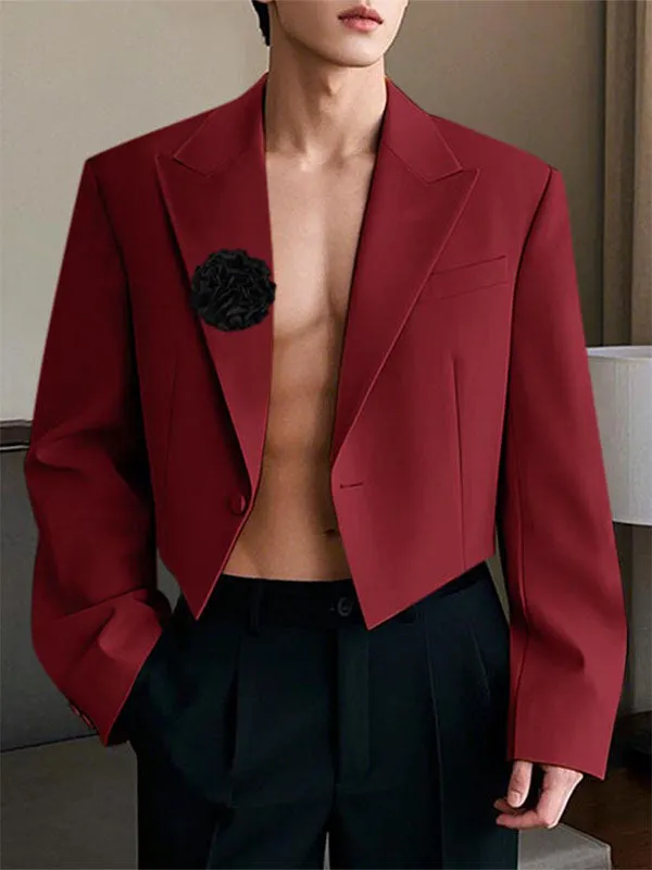 Mens 3D Floral Patchwork Cropped Long Sleeve Blazer SKUL02389 sold by Incerunmen product image thumbnail 2