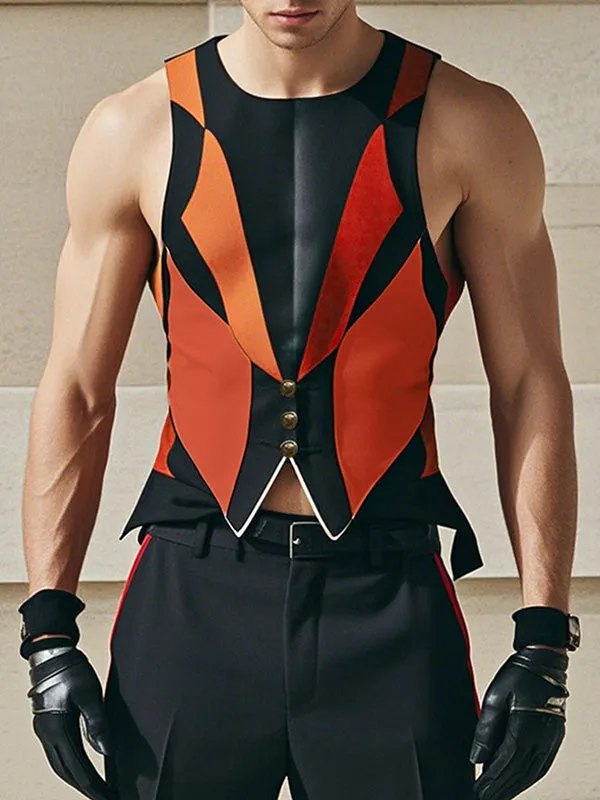 Mens Butterfly Color-Block Print Tank SKUK94603 sold by Incerunmen product image thumbnail 2
