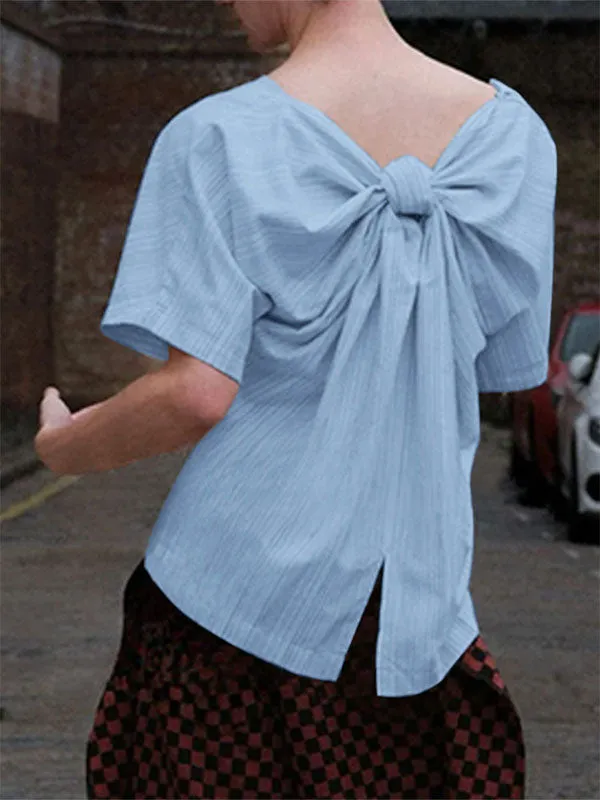 Mens Bow Tie Patchwork Short Sleeve T-Shirt SKUK98829 sold by Incerunmen product image thumbnail 3