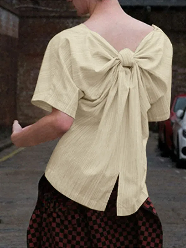 Mens Bow Tie Patchwork Short Sleeve T-Shirt SKUK98829 sold by Incerunmen product image thumbnail 2