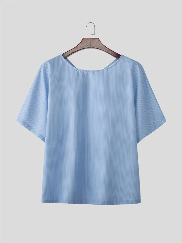 Mens Bow Tie Patchwork Short Sleeve T-Shirt SKUK98829 sold by Incerunmen product image thumbnail 4