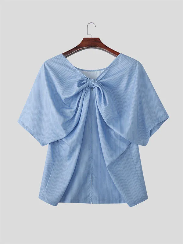 Mens Bow Tie Patchwork Short Sleeve T-Shirt SKUK98829 sold by Incerunmen product image thumbnail 5