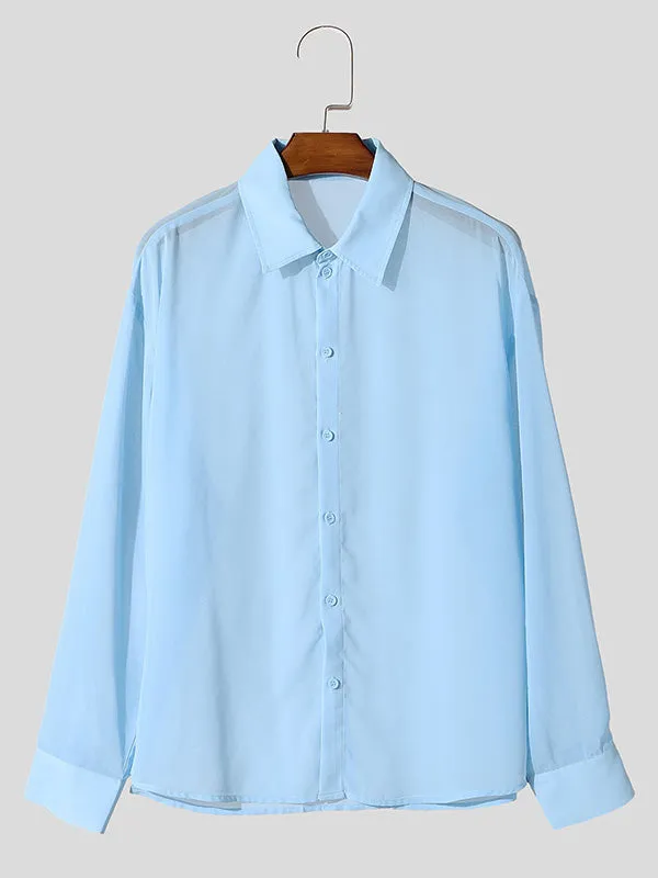 Mens Casual Sheer Mesh Long Sleeve Shirt SKUK99011 sold by Incerunmen product image thumbnail 4