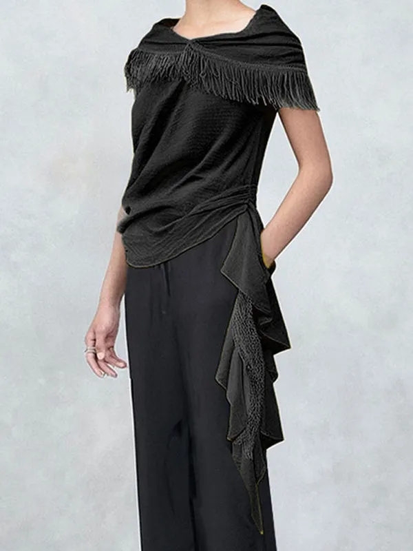 Mens Fringe Patchwork Sheer Tank SKUK92863 sold by Incerunmen