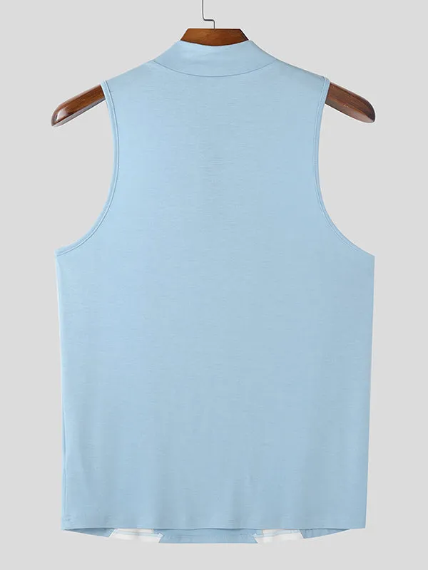 Mens Casual Color-Block Half-Zip Tank SKUK99932 sold by Incerunmen product image thumbnail 5