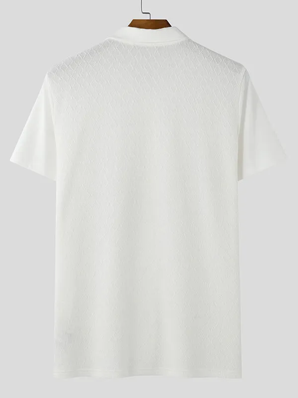 Mens Texture Knitted Short Sleeve Shirt SKUK99343 sold by Incerunmen product image thumbnail 5