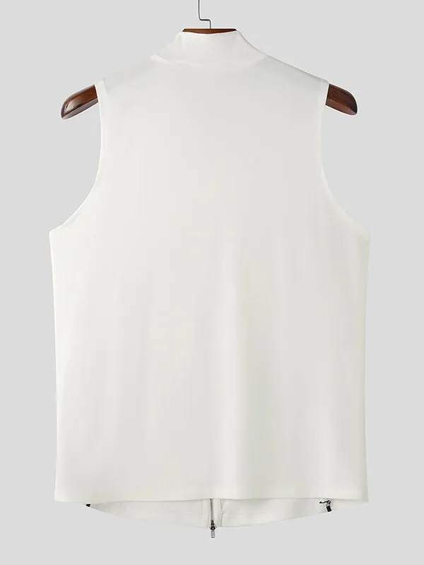 Mens Solid Double Zipper Sleeveless Tank SKUK99921 sold by Incerunmen product image thumbnail 5