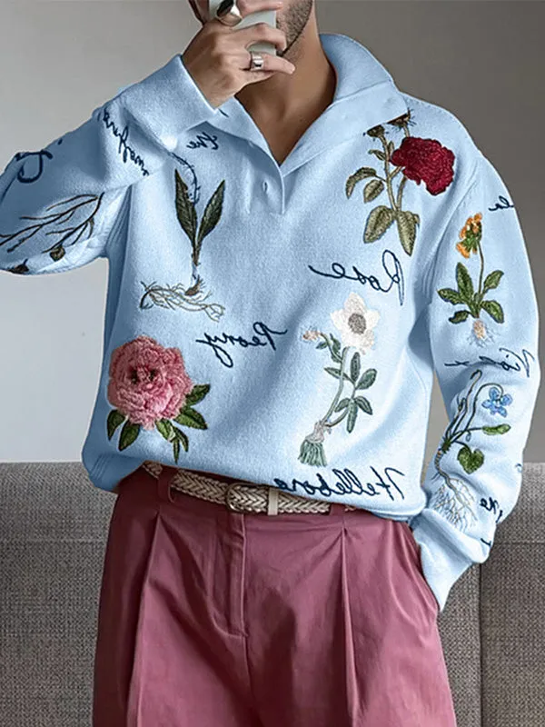 Mens Floral Print Pullover Long Sleeve Hoodie SKUK95636 sold by Incerunmen product image thumbnail 3