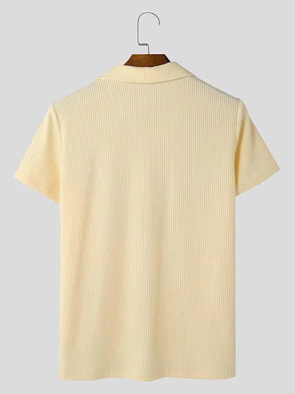 Mens Textured Turn-Down Collar Zipper Shirt SKUK97566 sold by Incerunmen product image thumbnail 5