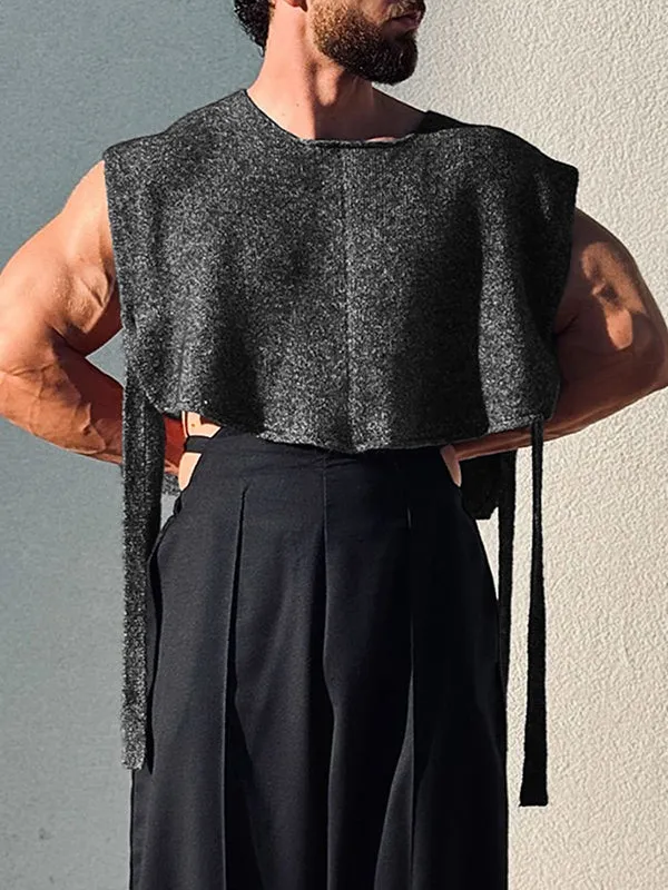 Mens Solid Textured Cropped Tank SKUK89234 sold by Incerunmen