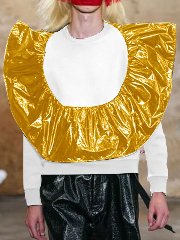 Mens Ruffle Patchwork Long Sleeve T-Shirt SKUK91172 sold by Incerunmen product image thumbnail 4