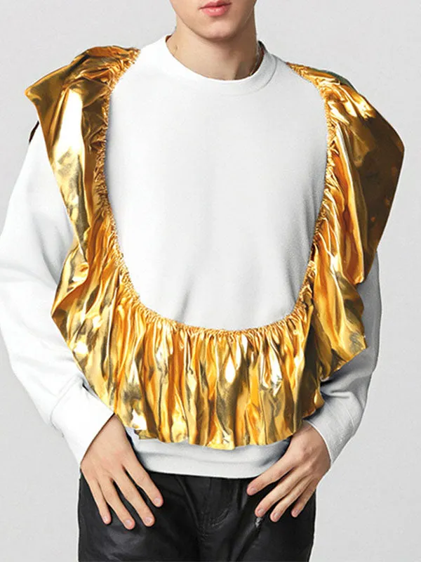 Mens Ruffle Patchwork Long Sleeve T-Shirt SKUK91172 sold by Incerunmen product image thumbnail 5