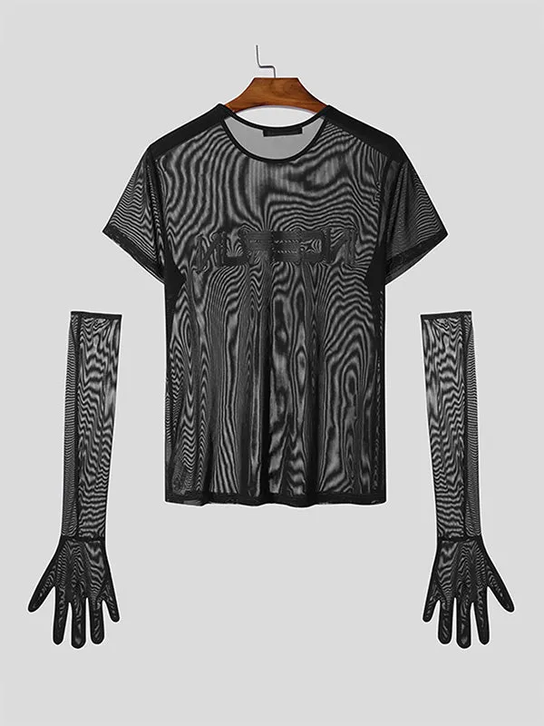 Mens Party Style Sheer Long Sleeve T-Shirt SKUK94773 sold by Incerunmen product image thumbnail 3