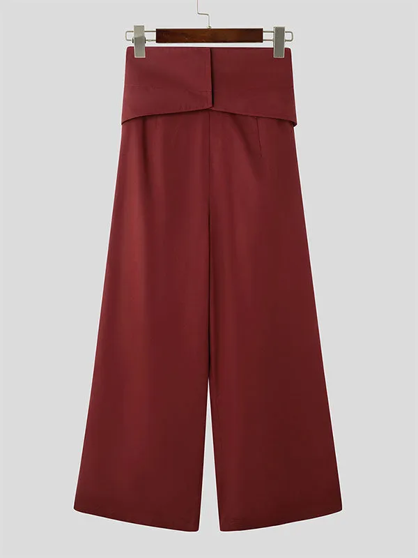 Mens Solid Color Casual High-Waisted Pant SKUK97048 sold by Incerunmen product image thumbnail 5