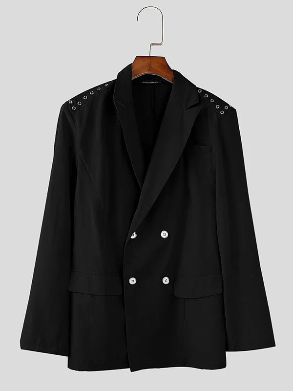 Mens Perforated Casual Long Sleeve Blazer SKUK96781 sold by Incerunmen