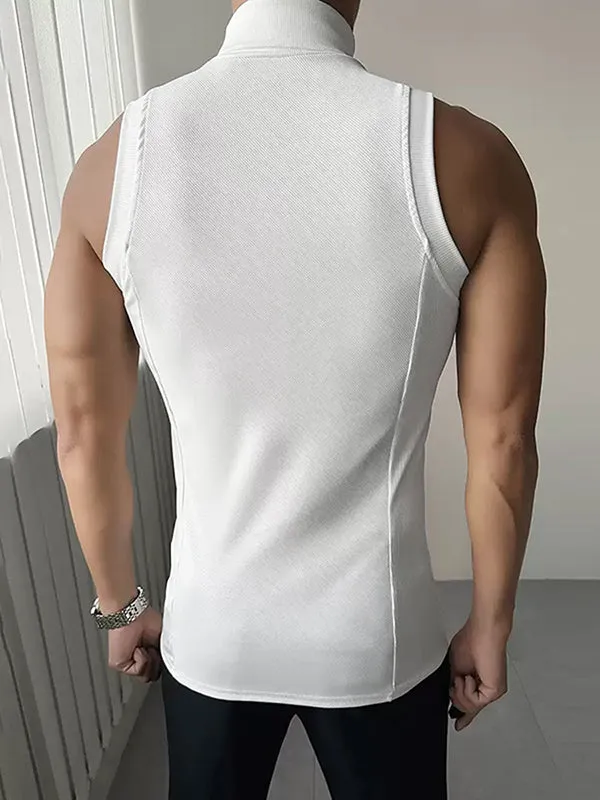 Mens Solid Textured Slim Fit Tank SKUK99018 sold by Incerunmen product image thumbnail 2