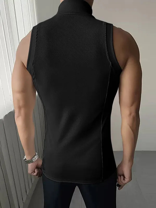 Mens Solid Textured Slim Fit Tank SKUK99018 sold by Incerunmen product image thumbnail 4