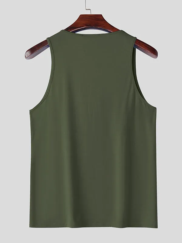 Mens Solid U-Neck Sleeveless Tank SKUK97042 sold by Incerunmen product image thumbnail 5
