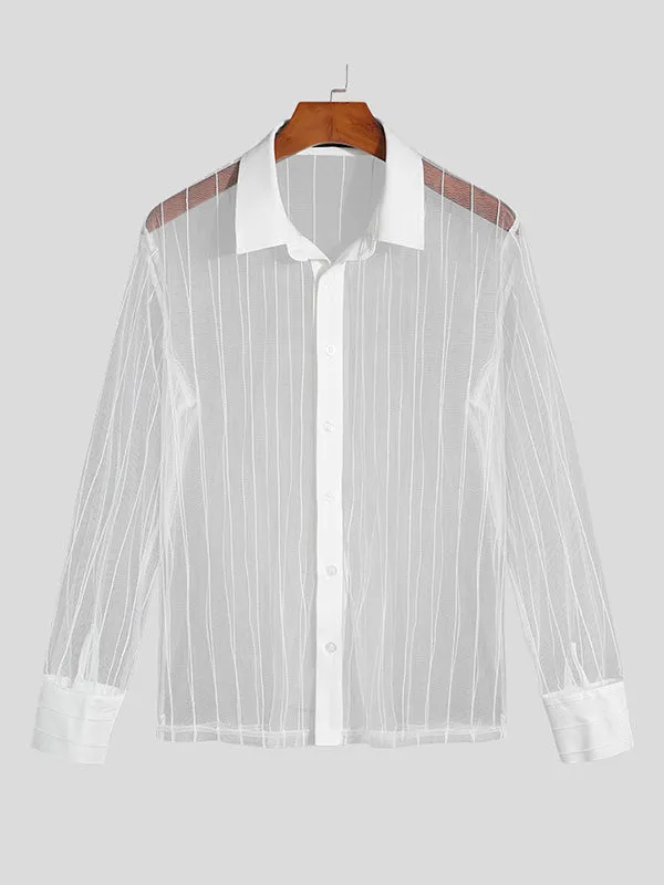 Mens Striped See-through 2 Piece Set SKUJ03881 sold by Incerunmen product image thumbnail 4