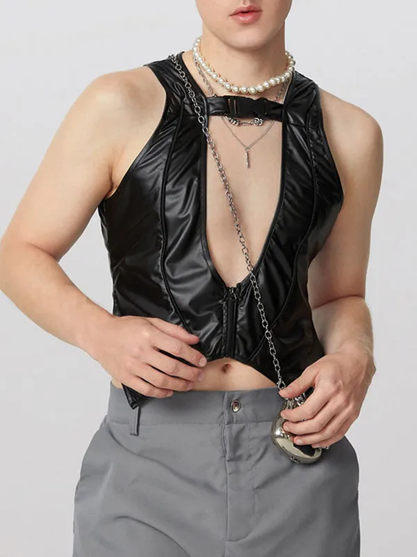 Mens Sexy Hollow-Out Sleeveless Tank SKUK95497 sold by Incerunmen