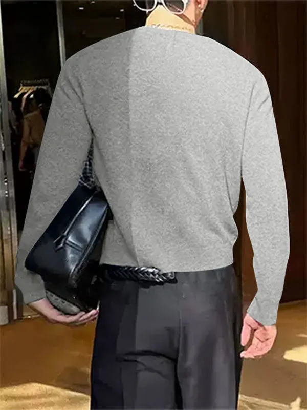 Mens Solid Color Button Detail Long Sleeve Cardigan SKUK95544 sold by Incerunmen product image thumbnail 2