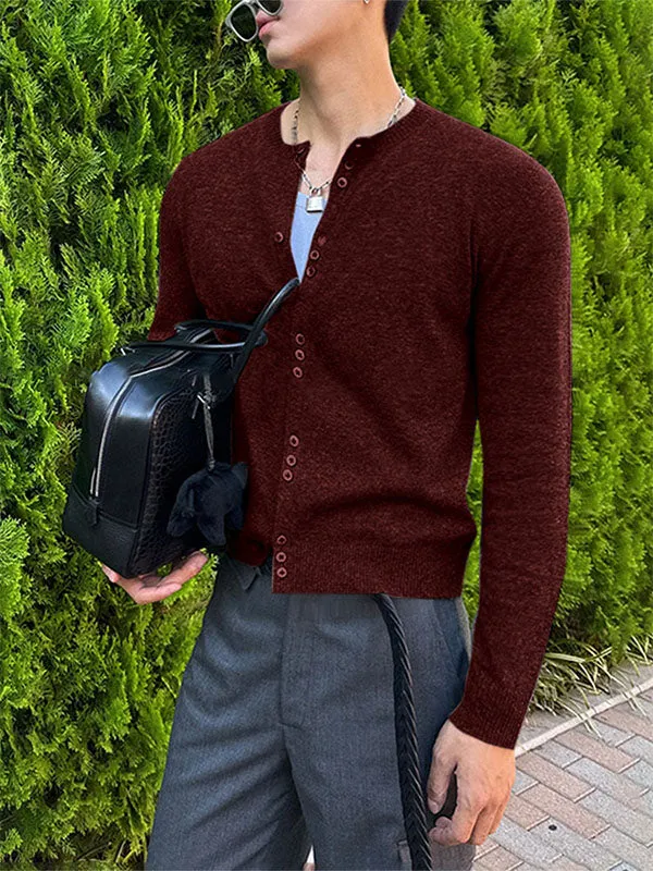 Mens Solid Color Button Detail Long Sleeve Cardigan SKUK95544 sold by Incerunmen product image thumbnail 5