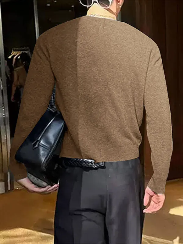 Mens Solid Color Button Detail Long Sleeve Cardigan SKUK95544 sold by Incerunmen product image thumbnail 4