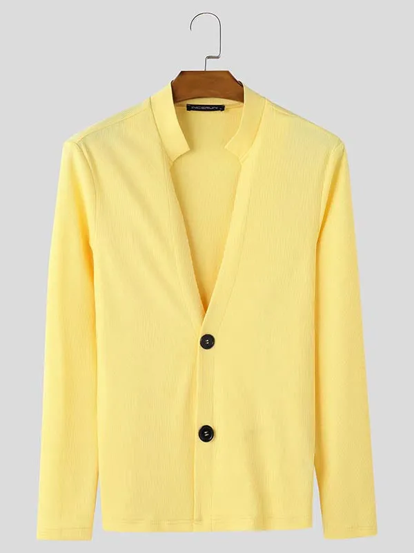 Mens Solid Color Textured Long Sleeve T-Shirt SKUK97843 sold by Incerunmen product image thumbnail 4