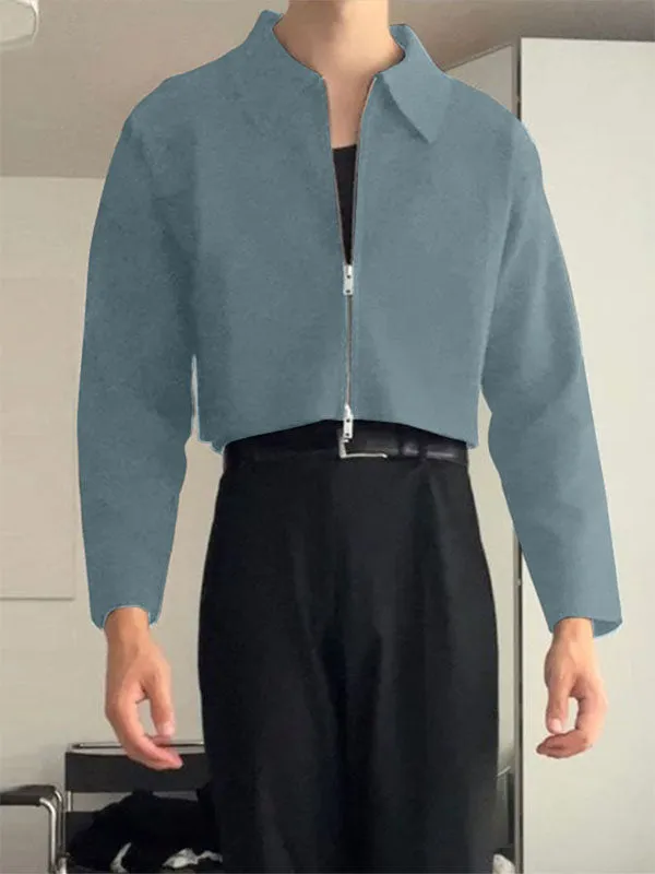 Mens Solid Color Zipper Long Sleeve Jacket SKUK96738 sold by Incerunmen product image thumbnail 3