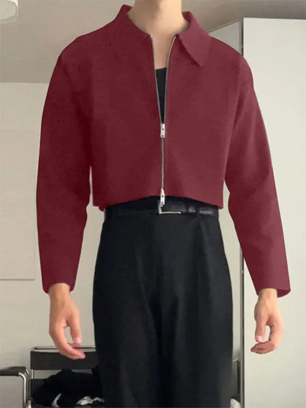 Mens Solid Color Zipper Long Sleeve Jacket SKUK96738 sold by Incerunmen product image thumbnail 5