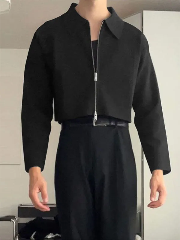 Mens Solid Color Zipper Long Sleeve Jacket SKUK96738 sold by Incerunmen
