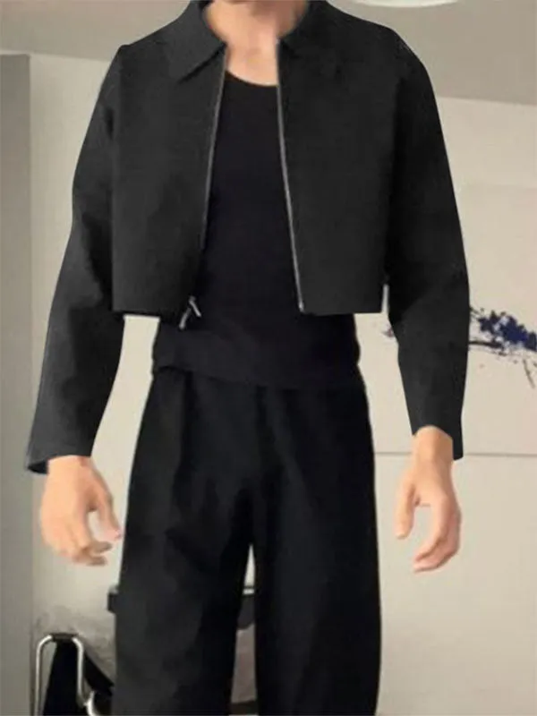 Mens Solid Color Zipper Long Sleeve Jacket SKUK96738 sold by Incerunmen product image thumbnail 2