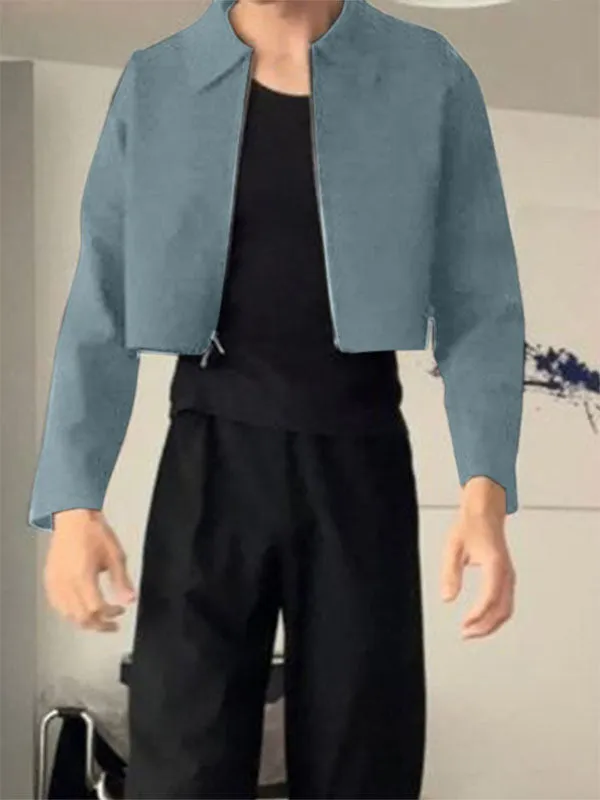 Mens Solid Color Zipper Long Sleeve Jacket SKUK96738 sold by Incerunmen product image thumbnail 4