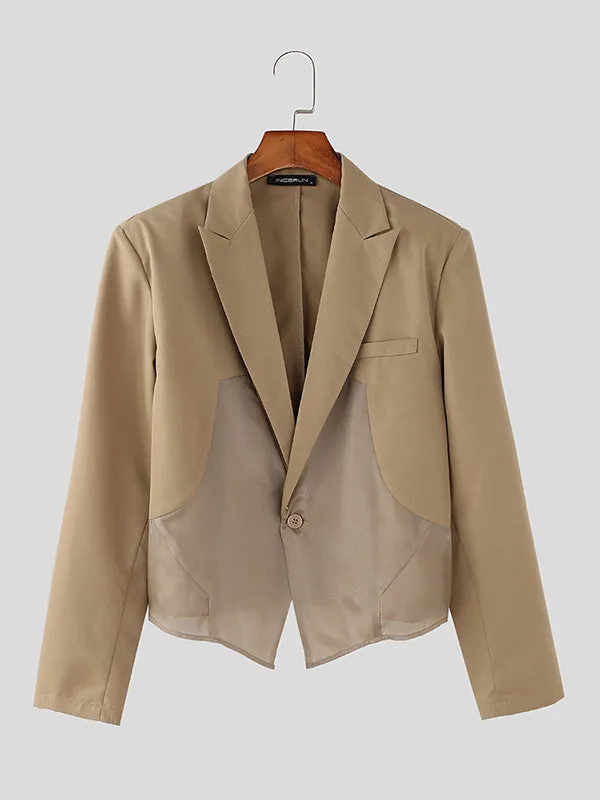 Mens Mesh Patchwork Sheer Long Sleeve Blazer SKUK95713 sold by Incerunmen product image thumbnail 4