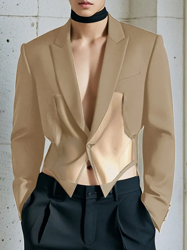 Mens Mesh Patchwork Sheer Long Sleeve Blazer SKUK95713 sold by Incerunmen product image thumbnail 3
