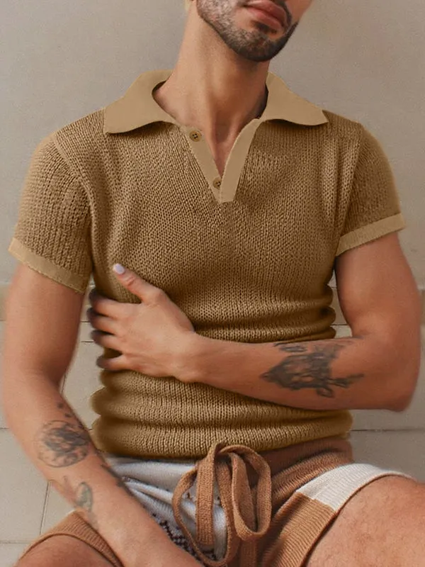 Mens Solid Color Mesh Short Sleeve Shirt SKUK94736 sold by Incerunmen product image thumbnail 3