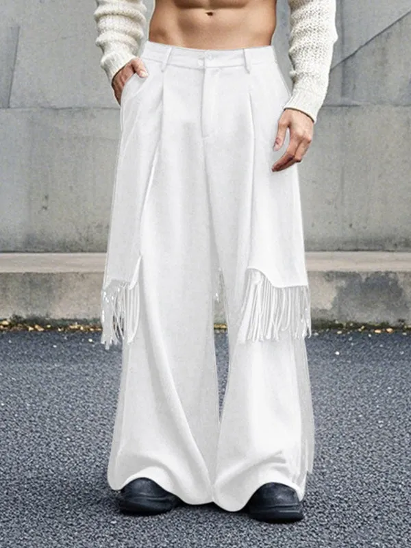 Mens Solid Color Fringe Patchwork Pant SKUK97052 sold by Incerunmen product image thumbnail 2