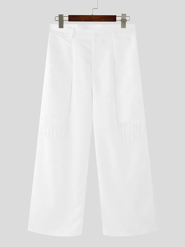 Mens Solid Color Fringe Patchwork Pant SKUK97052 sold by Incerunmen product image thumbnail 4