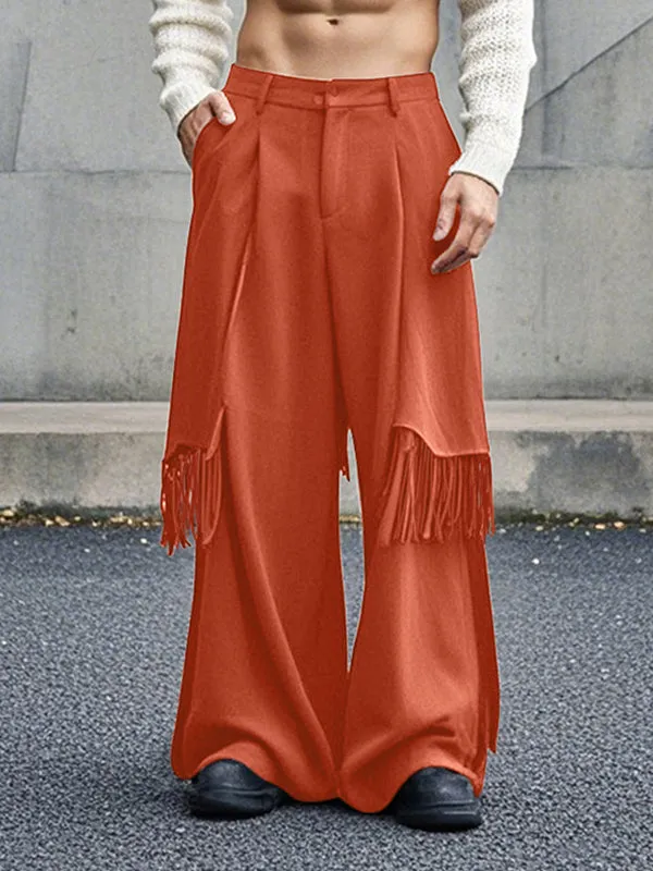 Mens Solid Color Fringe Patchwork Pant SKUK97052 sold by Incerunmen product image thumbnail 3