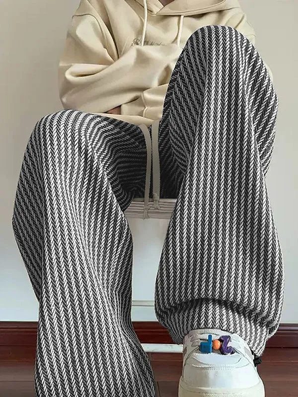 Mens Striped Textured Straight-Leg Pant SKUK97011 sold by Incerunmen