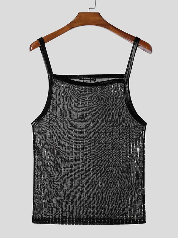 Mens Sexy Sheer Striped Tank SKUK92800 sold by Incerunmen product image thumbnail 2